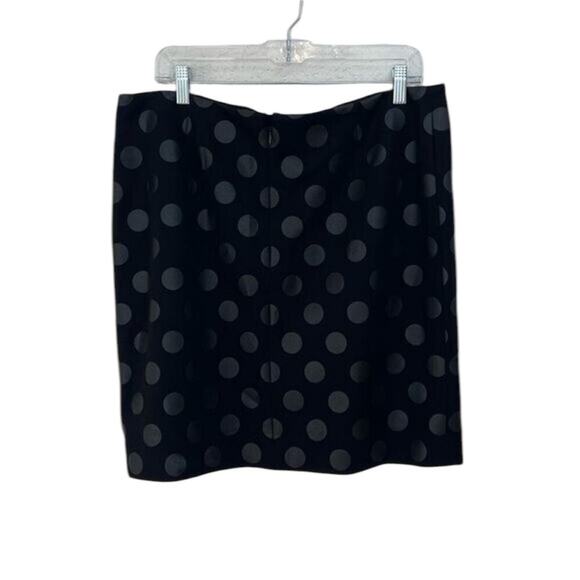 NWOT Akris Punto Lacquered Polka Dot Mini Black Skirt - Sz 12 - Picture 9 of 10